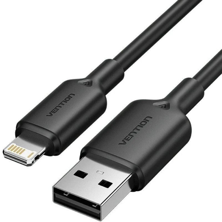 Cable Vention USB-A 2.0 - Lightning 2.4A 1M Black | InfoChen
