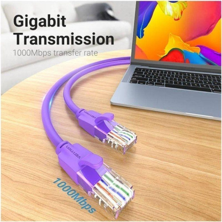 Cable De Red CAT.6 Utp 1M Vention Purple | InfoChen Canarias