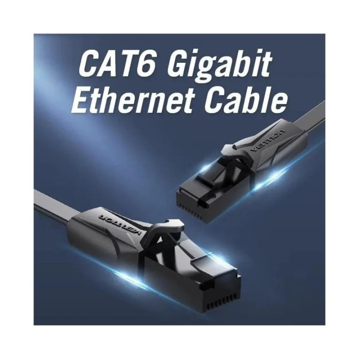 Cable De Red CAT6 Utp 3M Vention Plano Black | InfoChen Canarias
