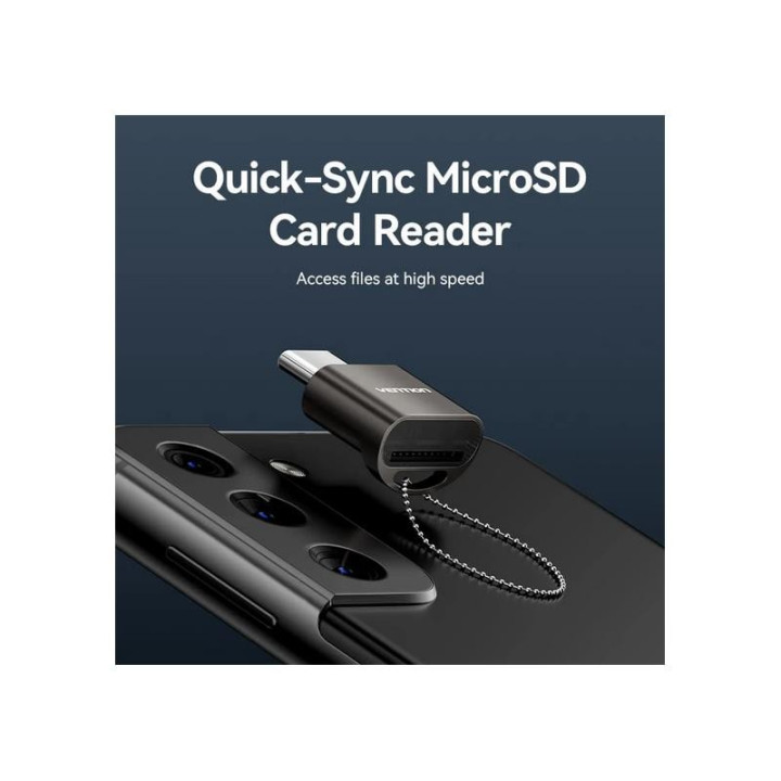 Lector De Tarjetas Externo Vention USB-C Microsd Black | InfoChen