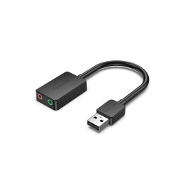 Tarjeta De Sonido 2.1 Vention USB-A Jack 3.5MM Black | InfoChen