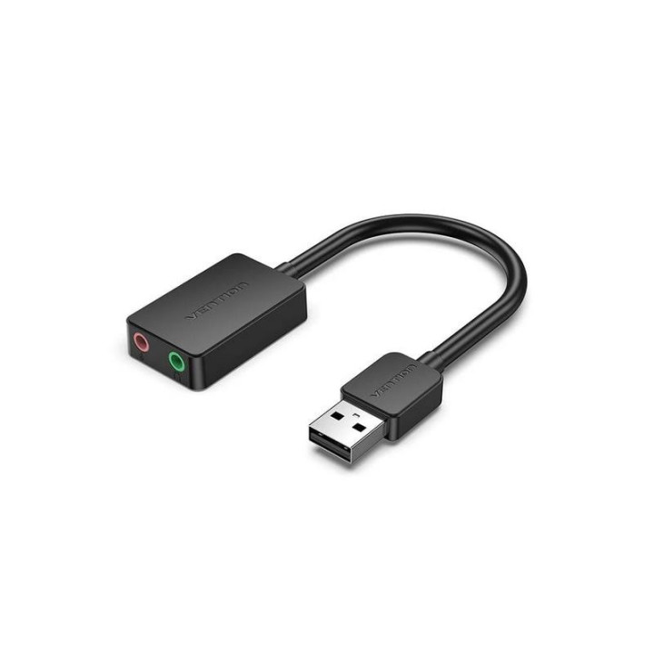 Tarjeta De Sonido 2.1 Vention USB-A Jack 3.5MM Black | InfoChen