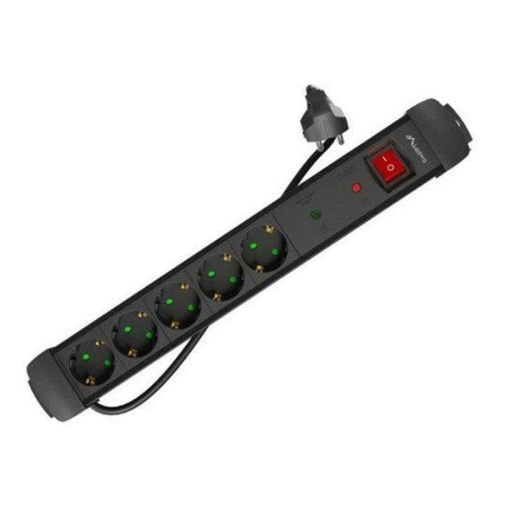 Regleta Lanberg 5 Schukos Con Proteccion 5M Black | InfoChen