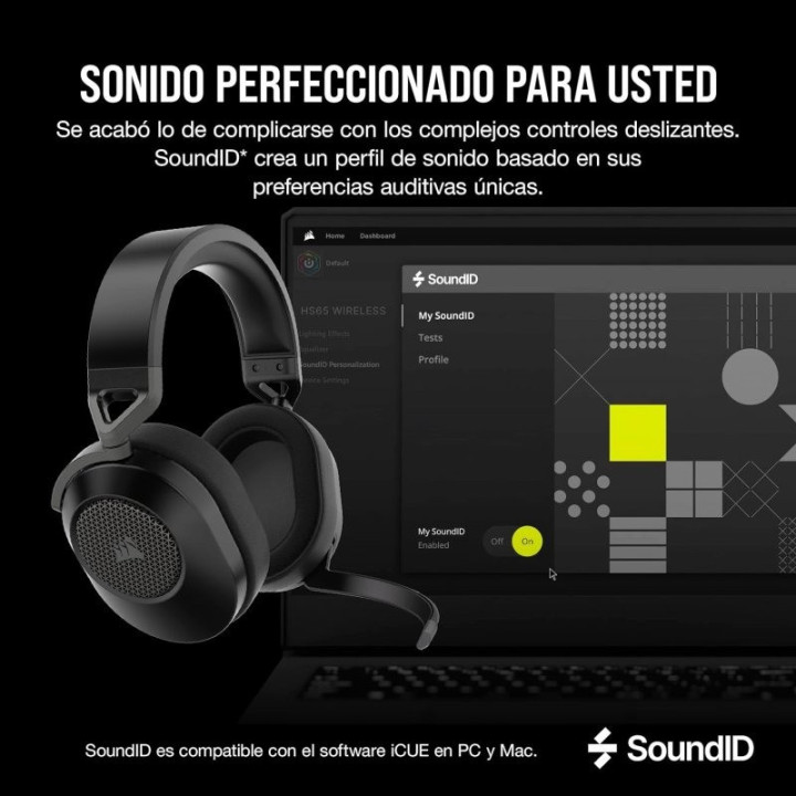 Auriculares + Microfono Corsair HS65 Wireless Gaming Headset RGB