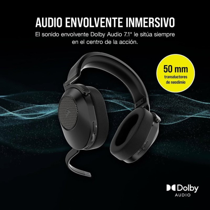 Auriculares + Microfono Corsair HS65 Wireless Gaming Headset RGB