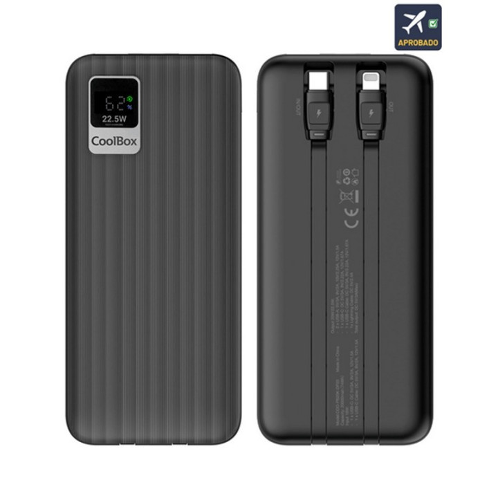 Powerbank Coolbox DP20 20000MAH USB-C + Lightning Black |