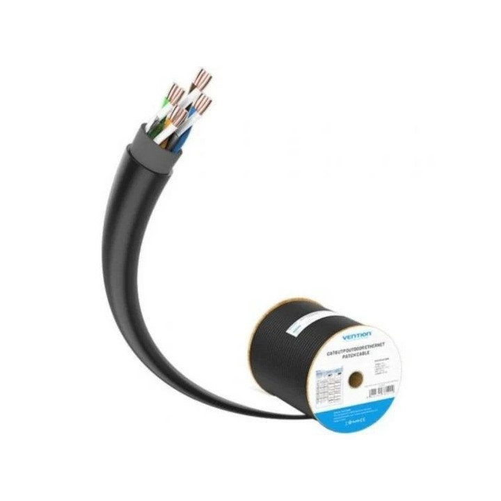 Cable De Red Bobina CAT.6 Utp 305M Vention Black | InfoChen