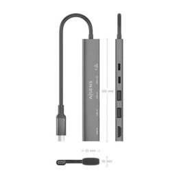 Docking USB-C Aisens HDMI 4K/2XUSB/USB-C/R/USB-C Pd | InfoChen