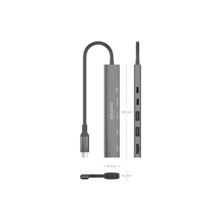 Docking USB-C Aisens HDMI 4K/2XUSB/USB-C/R/USB-C Pd | InfoChen