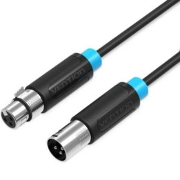 Cable Estereo Vention Xlr M - Xlr H 10M Black | InfoChen Canarias