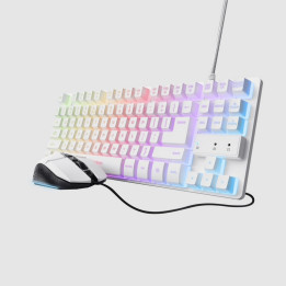 Teclado + Raton Trust Gxt 798W Gaming RGB USB White | InfoChen