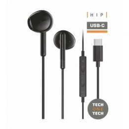 Auriculares + Microfono Tech One Tech Ear USB-C Black | InfoChen
