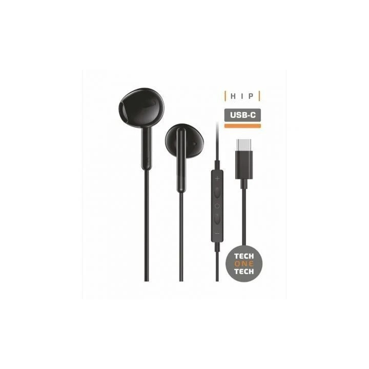 Auriculares + Microfono Tech One Tech Ear USB-C Black | InfoChen