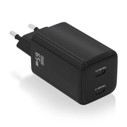 Cargador De Pared Aisens Gan 2XUSB-C 65W Black | InfoChen