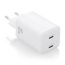 Cargador De Pared Aisens Gan 2XUSB-C 65W White | InfoChen