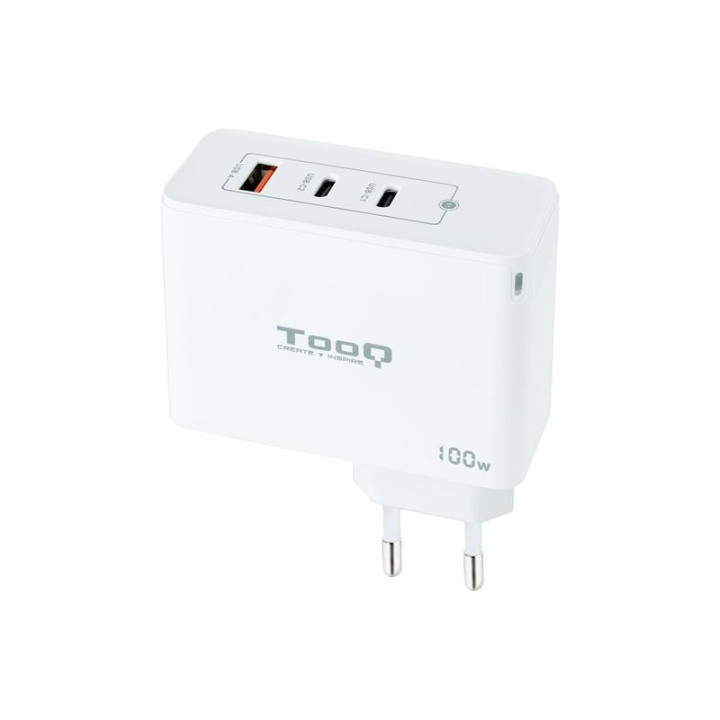 Cargador De Pared Tooq 100W USB-A/qc+ 2XUSB-C/PD White | InfoChen