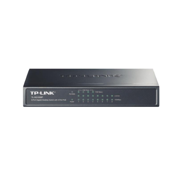 Switch Tp-Link Gigabit 8 Puertos TL-SG1008P (4XPOE) | InfoChen