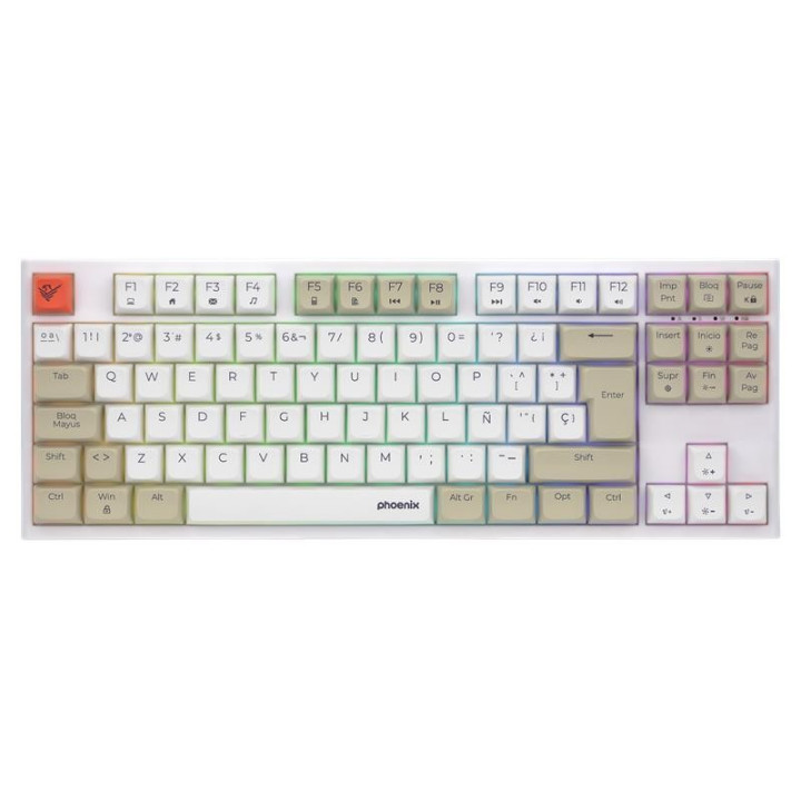 Teclado Phoenix Royal Gaming Mecanico TKL USB RGB White |