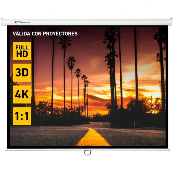 Pantalla Proyeccion Phoenix Pared Y Techo Manual 112 200X200 |