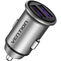 Cargador Coche Smartphone Vention 30W 2XUSB-A Silver | InfoChen