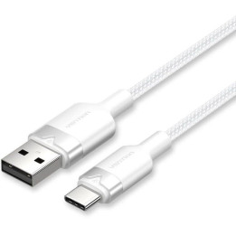 Cable Vention USB-A 2.0 - USB-C 3A 2M Aluminio White | InfoChen
