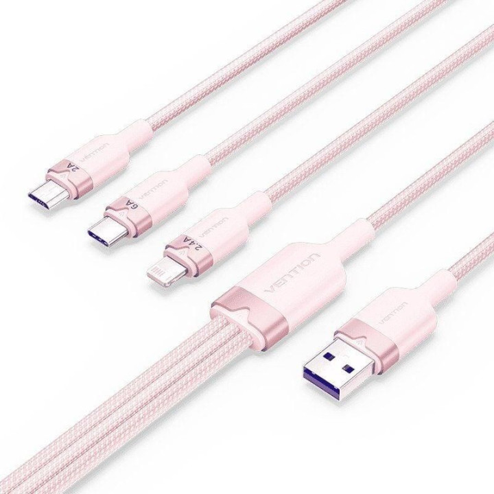Cable 3 En 1 Vention USB-A 2.0 - USB-C/lightning/micro-B 1.5M