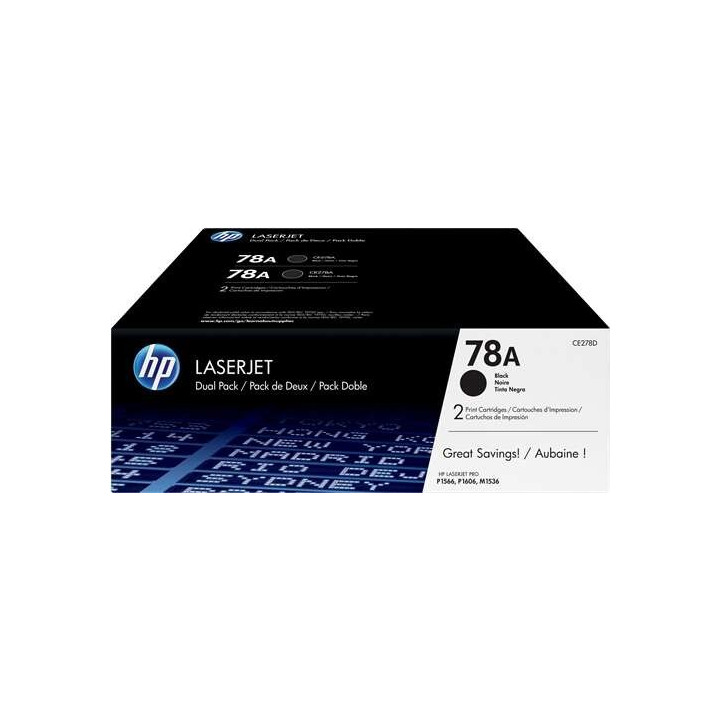 Toner HP CE278A Black Pack 2UD | InfoChen Canarias