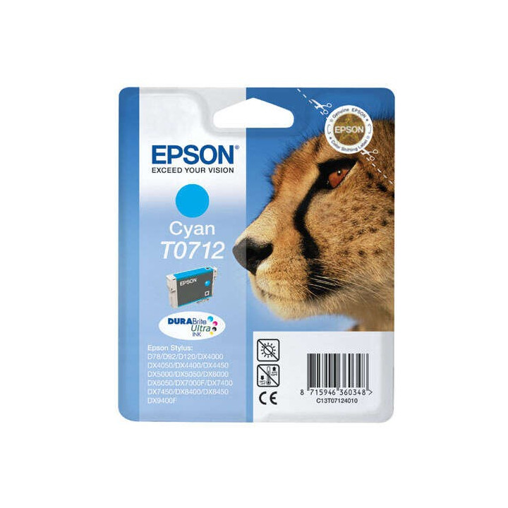 Tinta Epson C13T07124012 T0712 Cyan | InfoChen Canarias
