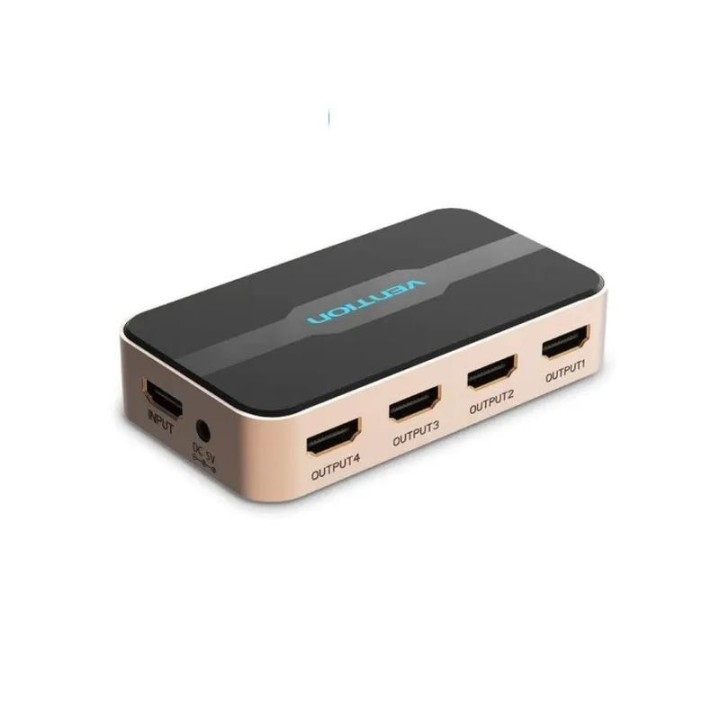Duplicador Vention 4XHDMI Hembra - HDMI Macho Gold/black |