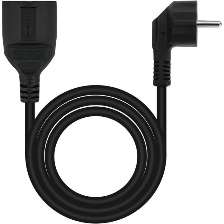 Cable Alargador Alimentacion Acodado Schuko PC Nanocable 5M Black
