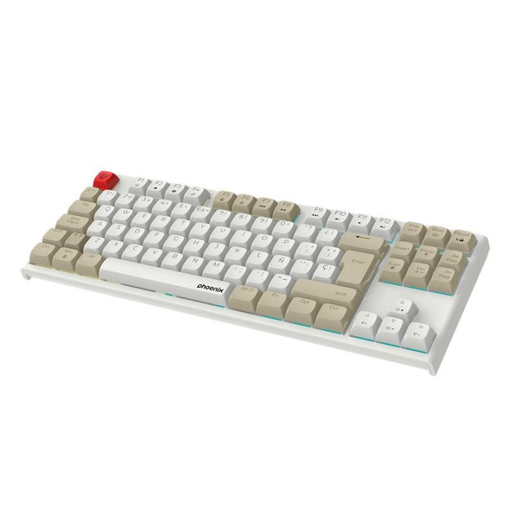 Teclado Phoenix Royal Gaming Mecanico TKL USB RGB White |