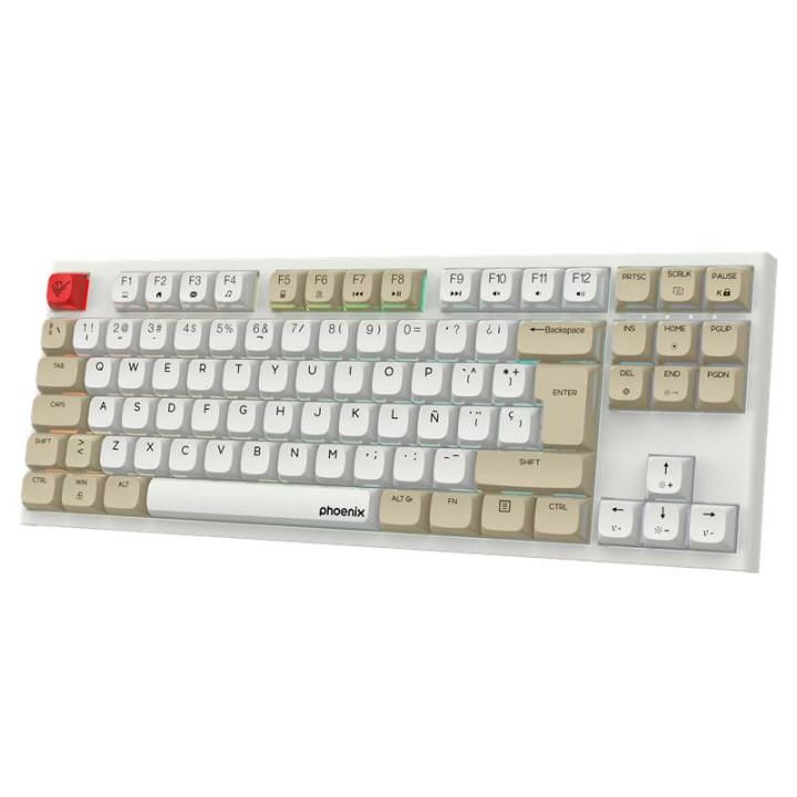 Teclado Phoenix Royal Gaming Mecanico TKL USB RGB White |