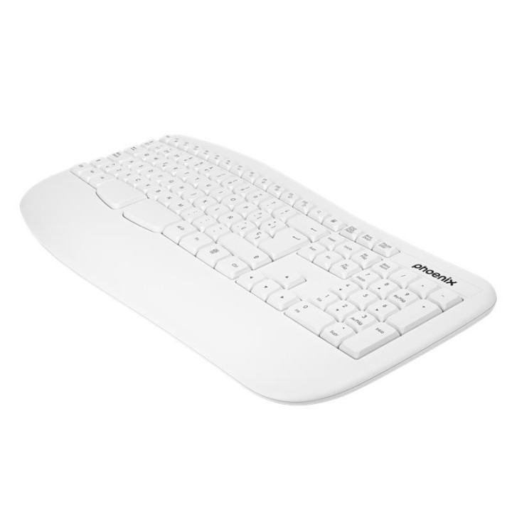 Teclado Phoenix K201 Ergonomico Wireless White | InfoChen