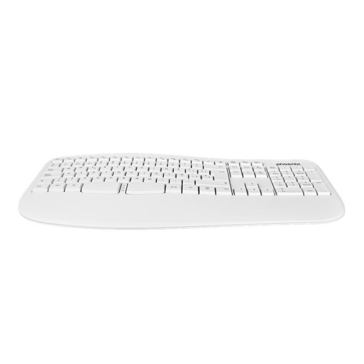 Teclado Phoenix K201 Ergonomico Wireless White | InfoChen