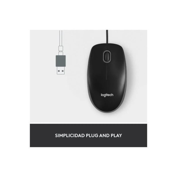 Raton Logitech M100 USB 1000DPI Black | InfoChen Canarias