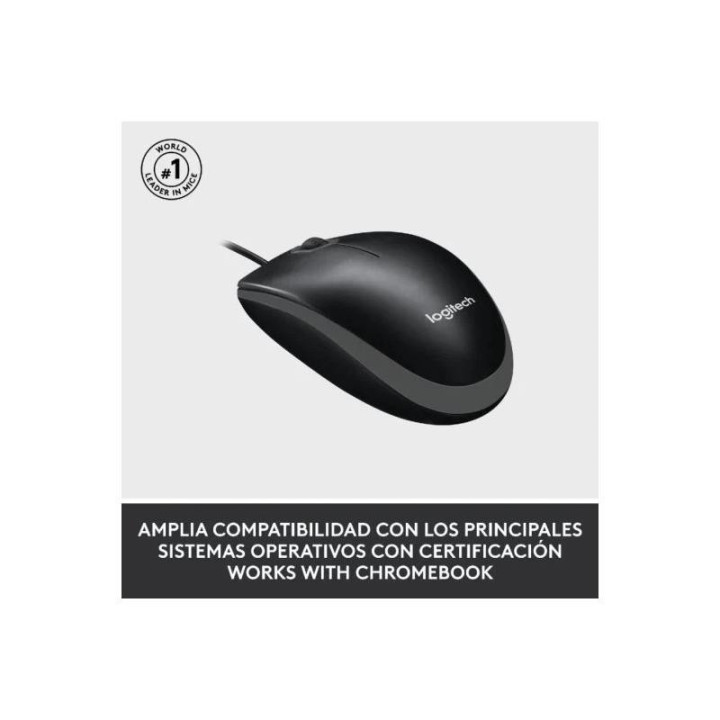 Raton Logitech M100 USB 1000DPI Black | InfoChen Canarias