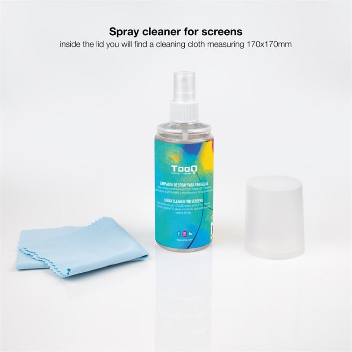 Kit Tooq Spray Limpiador Pantalla 150ML + Paño Microfibra |