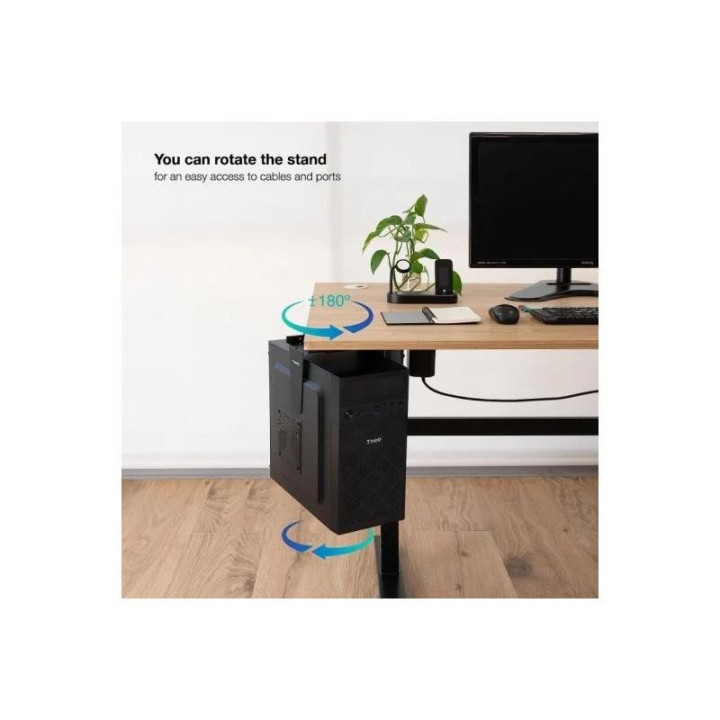 Soporte De Escritorio/pared Tooq Para CPU 10KG Black | InfoChen