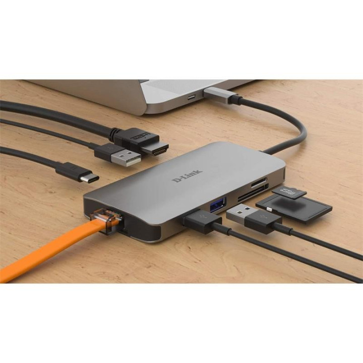 Dock Hub USB D-Link 8 En 1 DUB-M810 USB-C | InfoChen Canarias