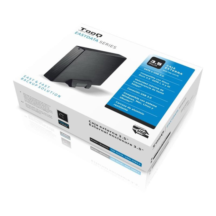 Caja Externa Tooq HDD 3.5 USB 3.0 Black | InfoChen Canarias