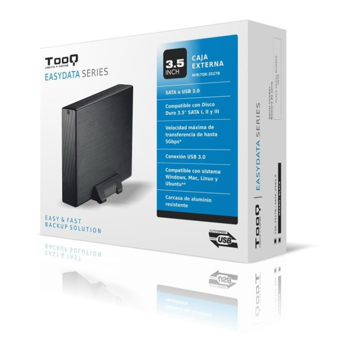 Caja Externa Tooq HDD 3.5 USB 3.0 Black | InfoChen Canarias
