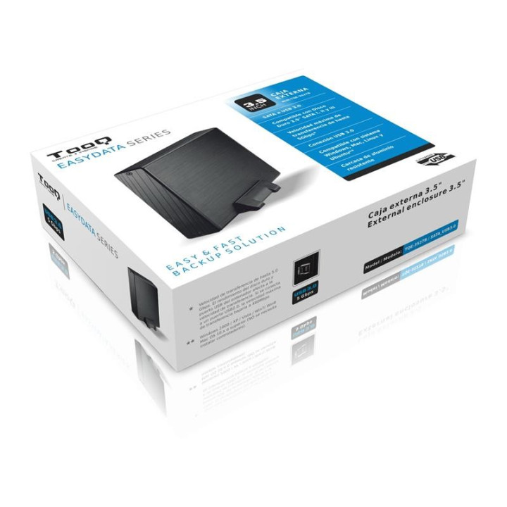Caja Externa Tooq HDD 3.5 USB 3.0 Black | InfoChen Canarias