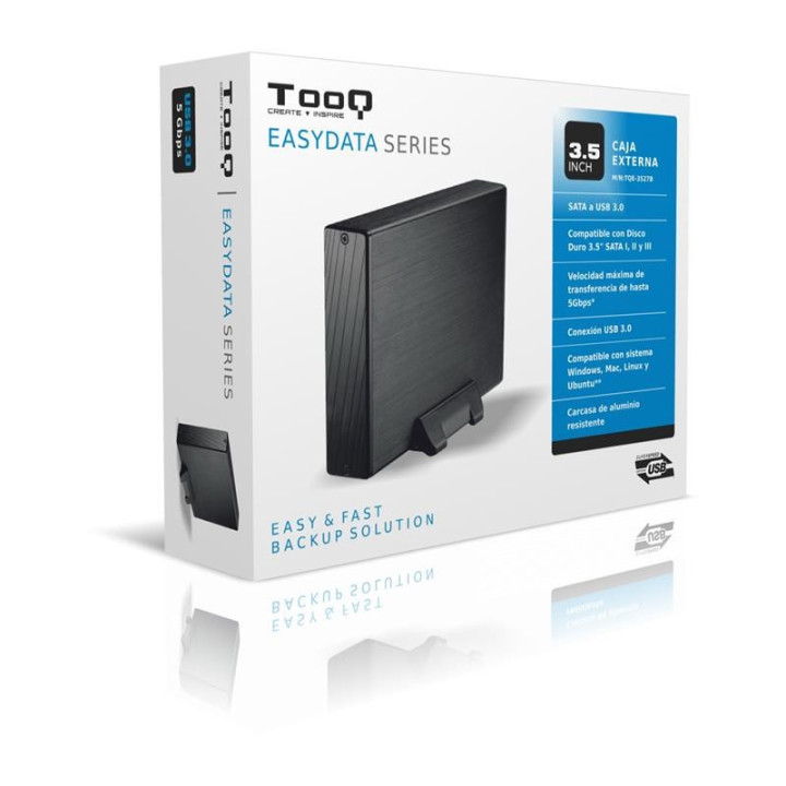 Caja Externa Tooq HDD 3.5 USB 3.0 Black | InfoChen Canarias