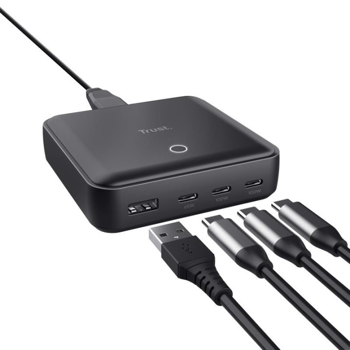 Cargador Sobremesa Trust Maxo USB 100W 4 Puertos | InfoChen