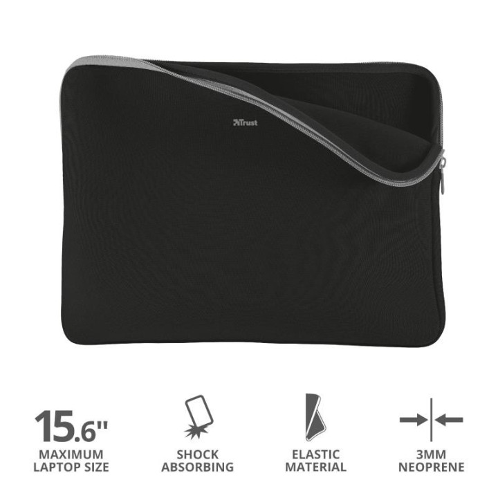 Funda Protectora Trust Sleeve 15.6 Trust Black | InfoChen
