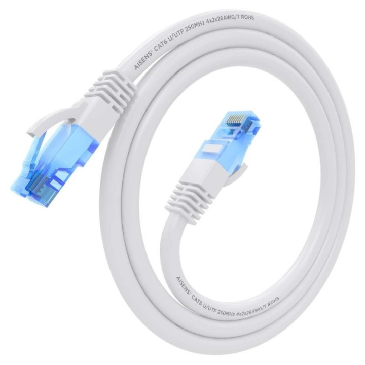 Cable De Red CAT.6 Utp 0.25M Aisens White | InfoChen Canarias