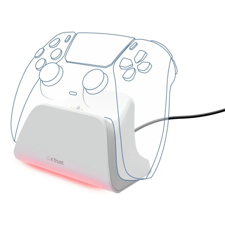 Base De Carga Trust Gxt 255W Para Mando PS5 RGB White | InfoChen