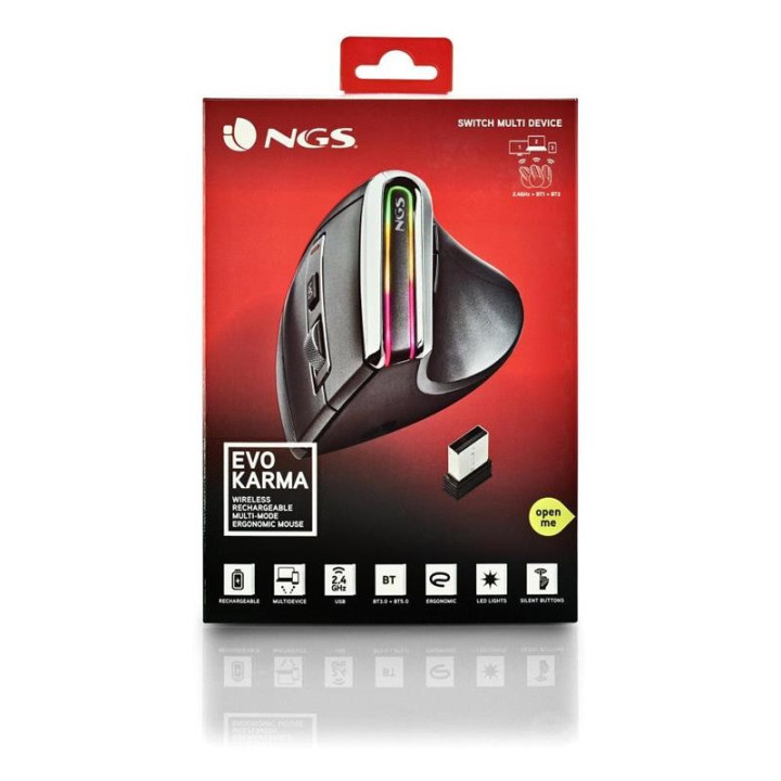 Raton Ngs Evo Karma LED Ergonomic Wireless | InfoChen Canarias