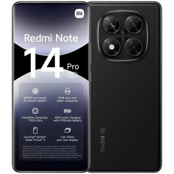 Smartphone Xiaomi Redmi Note 14 Pro+ 6.67 8GB/256GB/200MP/NFC/5G