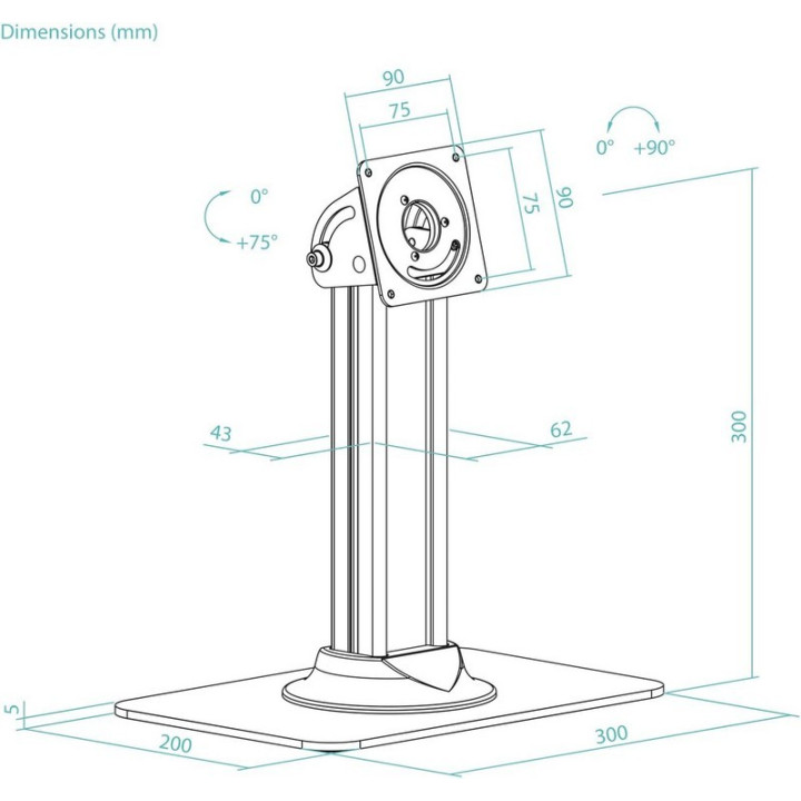 Soporte De Mesa Tablet Tooq TQATC2601-B Para Marco Antirrobo |